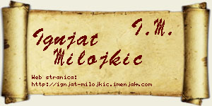 Ignjat Milojkić vizit kartica